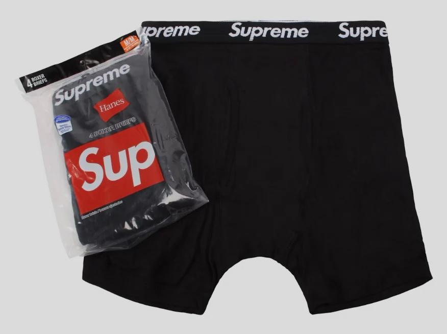 Pack Bóxers Supreme Hanes Negros  2 pzs  L (63-73KG)